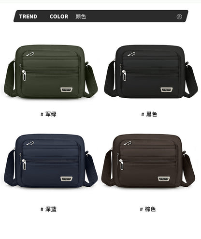 New Men's Coin Purse Casual Large Capacity Chest Bag Multi-layer Large Capacity Shoulder Bag Simple Solid Color Crossbody Bag