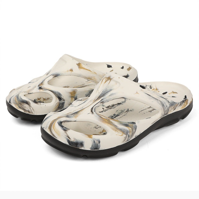 Cross-Border Outdoor Thick-Soled Sandals, Hollow Eva Shaped Water Sandals, Non-Slip Clogs, Men's and Women's Beach Sandals, Slippers