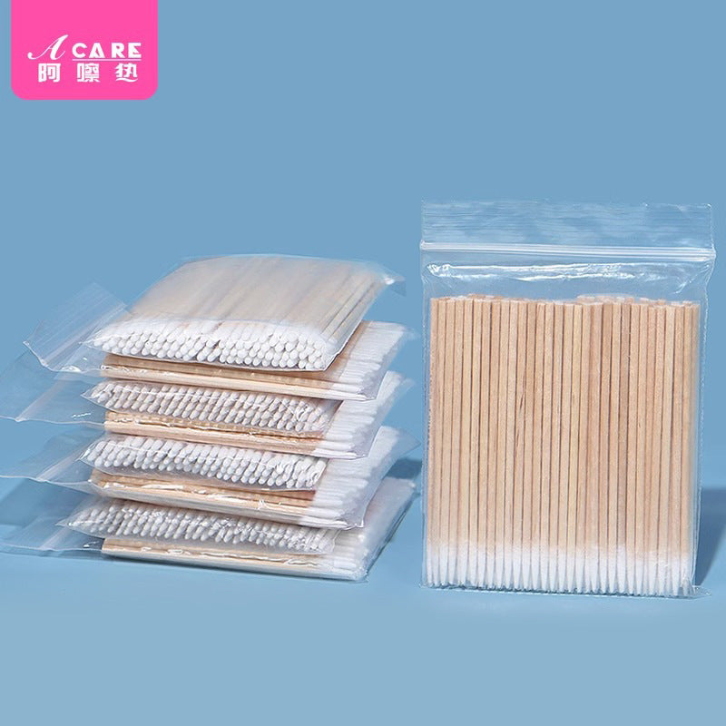 Free Shipping/Cotton Swabs/Tattoo Embroidery A1P20 - Pointed Single/Double-Ended Cotton Sticks for Makeup Removal, Wooden Sticks for Teeth