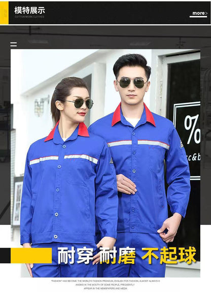 Workwear Suit for Men and Women, Anti-Static, Spring and Autumn Single-Layer Work Clothes, Long-Sleeved Professional Workwear for All Seasons