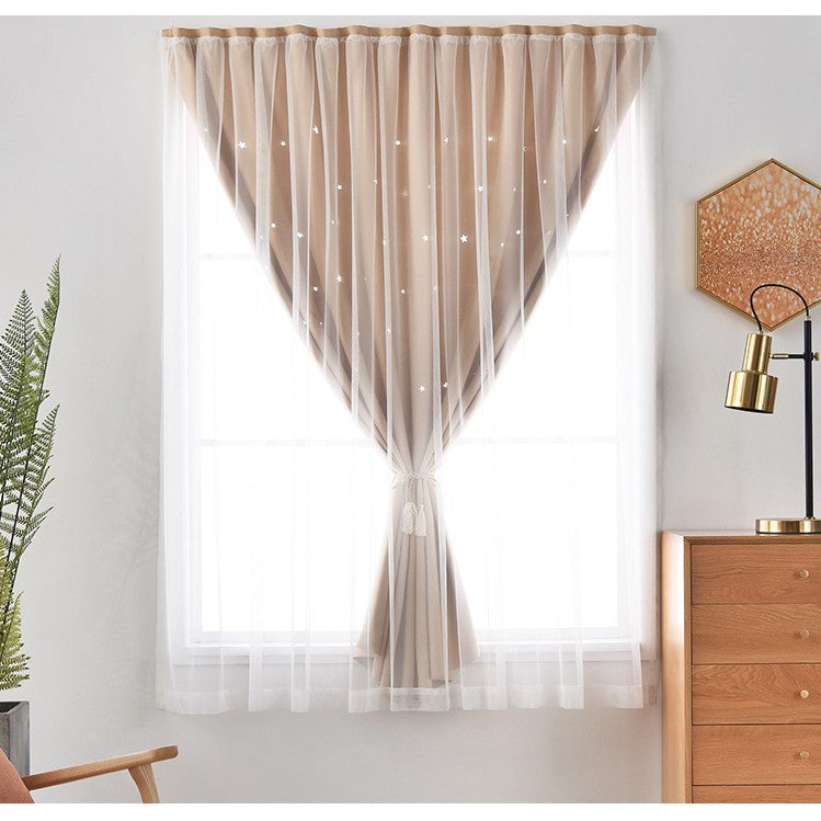 Source manufacturers non-perforated installation curtains hook and loop curtains cross-border foreign trade shading curtains self-adhesive finished products wholesale