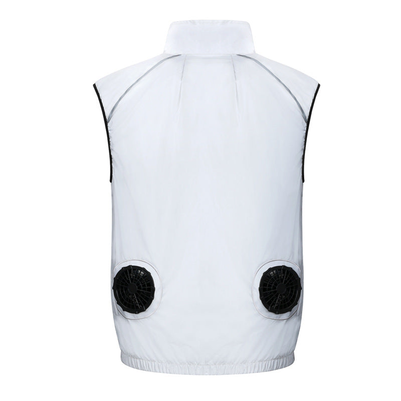 Wholesale air conditioning clothing sleeveless summer heatstroke prevention and cooling clothing with fan construction site labor protection clothing cross-border Japanese and Korean explosions
