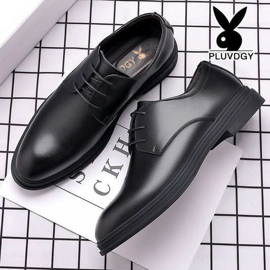 [Real soft leather] men's lace-up business formal wear high-end soft soft leather men's shoes high non-slip wear-resistant casual leather shoes