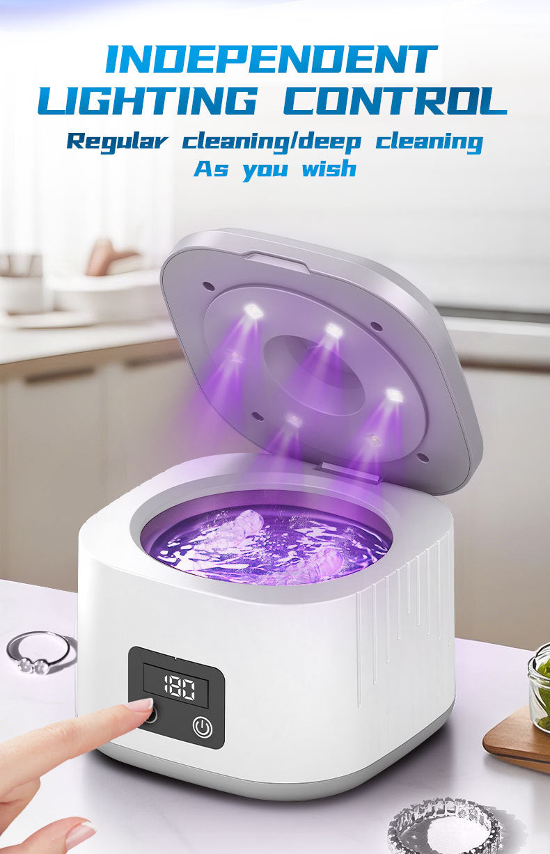 Cross-Border Amazon Ultrasonic Denture Cleaning Machine Uv Ultraviolet Ultrasonic Cleaning Machine Household Jewelry Braces