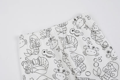 Foreign Trade Independent Stand Pull-Up Cotton Girls Sketch Coloring Comfortable Kidsren's Set Fun DIY Hand-Painted Class a Graffiti