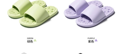 New Summer Home Bathroom Hollow Anti-Slip Men's Slippers That Feel Like Stepping on Shit, Convenient and Breathable Soft-Soled Women's Slippers for Outdoor Wear