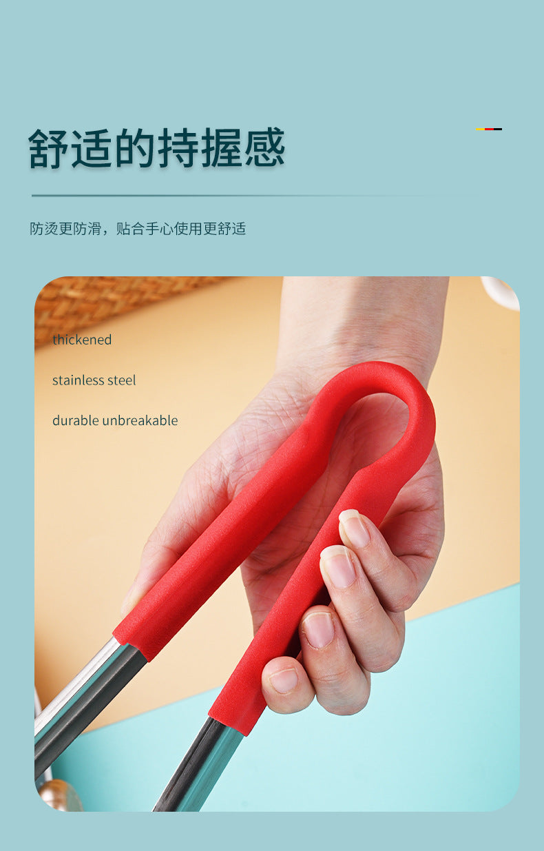 Thickened 304 Stainless Steel Barbecue Clip Hemp Glue Clip Anti-scalding Food Clip Food Clip Multi-purpose Labor-saving Practical Clip