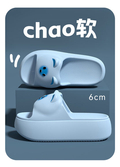 New Sandals and Slippers Women's Summer Thickened Sole Home Elevated Cartoon Non-slip Odor Deodorant Beach Shoes Lightweight Slippers