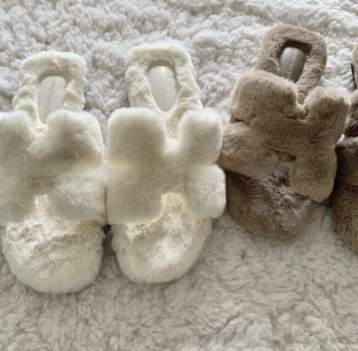 Exquisite! Gentle Old Money Style Furry Shoes, Lightweight Furry Slippers for Outdoor Wear, Autumn and Winter French-Style Non-Slip Plush Cotton Slippers