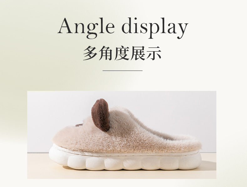 Cixi Cotton Slippers for Women, Spring, Autumn and Winter Home Use, Indoor Non-Slip Couple Home Warm Winter Plush Men's Slippers