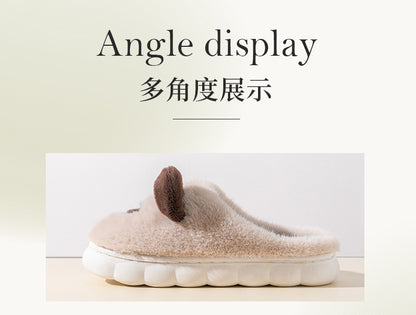 Cixi Cotton Slippers for Women, Spring, Autumn and Winter Home Use, Indoor Non-Slip Couple Home Warm Winter Plush Men's Slippers