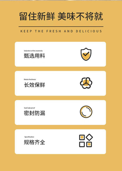 Cross-Border Stainless Steel Crisper Food Storage Box Refrigerator Sealed Box Fruit Lunch Box Lunch Box Korean Three-Piece Set