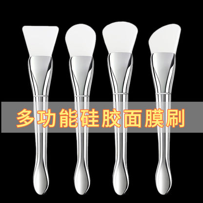 New Silver Rod silicone mask brush multifunctional beauty makeup brush ultra-thin flat head coating foundation brush mud film brush