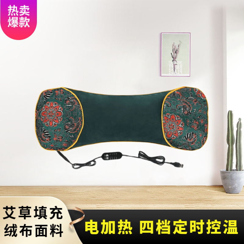 Tiktok hot heating Wormwood bone pillow Wormwood pillow Ice Silk bone cool pillow multifunctional cervical pillow factory wholesale