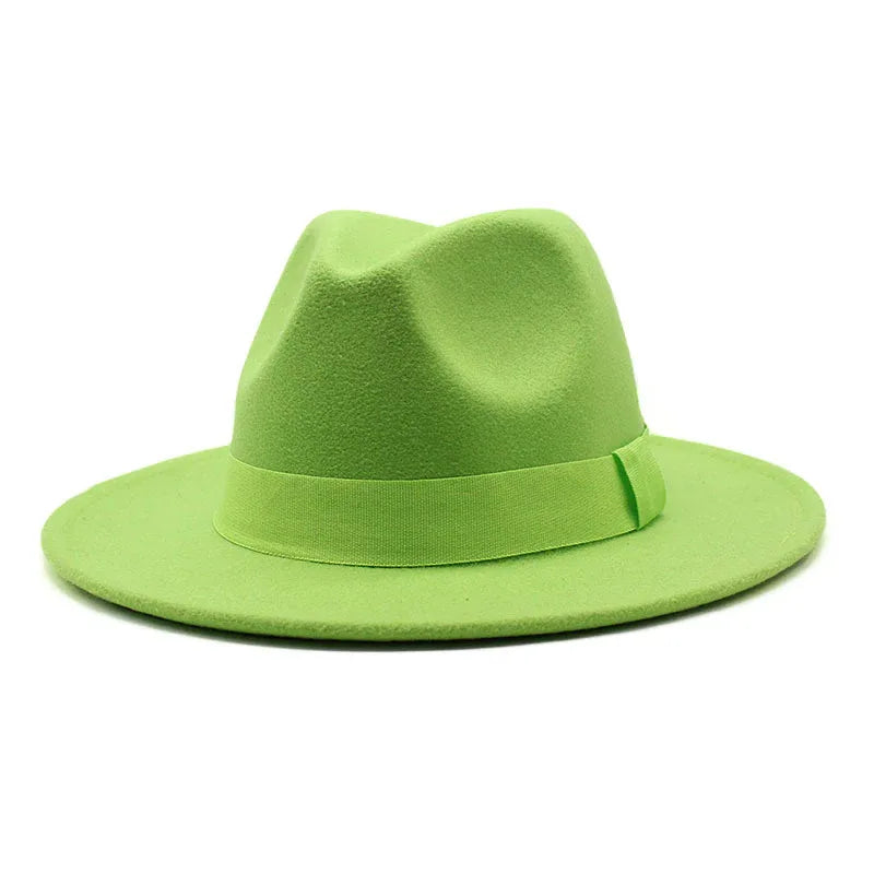2023 New Hot Wide Brim Felt Fedora Hats With Bee Ribbon Autumn Winter Wedding Party Trilby Hat Men Gentleman Jazz Hats 56-58CM