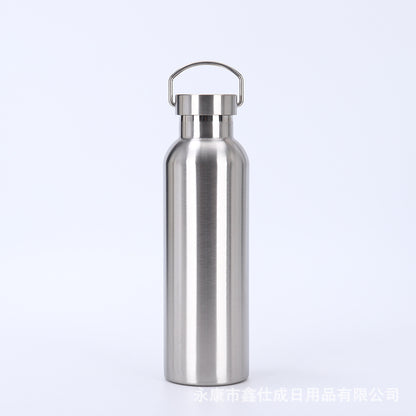 Cross-border factory direct sales 304 stainless steel American thermos portable single and double layer outdoor mountaineering water bottle