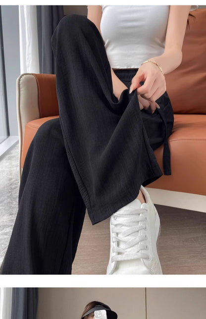 Breathable Anti-Mosquito Pants Yamamoto Pants Women's Thin High-Waist Casual Spring and Autumn Lazy Style Wide-Leg Pants Straight Pants