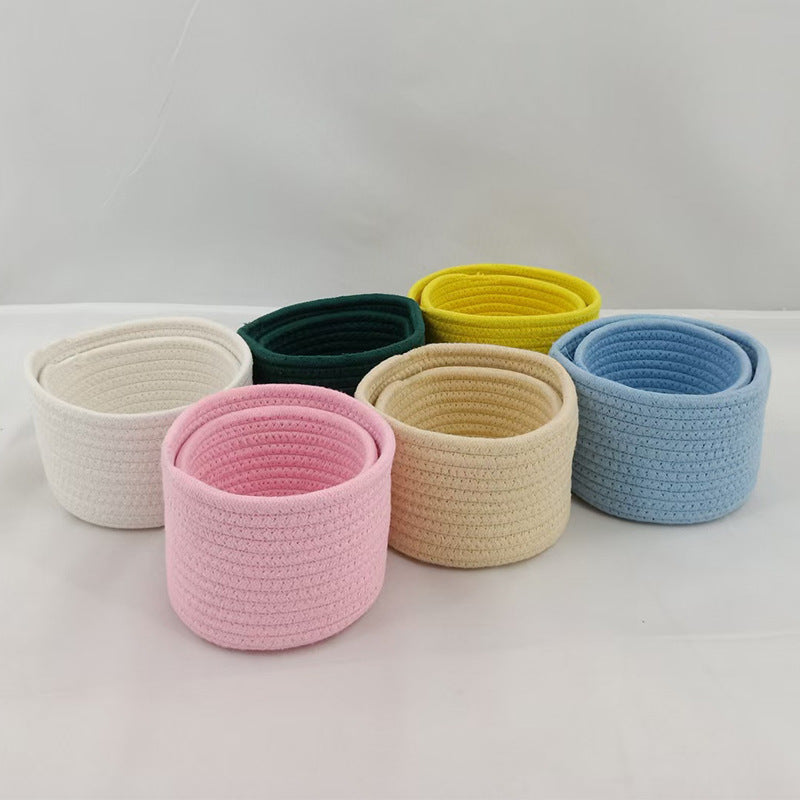 Small Cotton Rope Under-Bed Storage Box, Woven Under-Bed Storage Basket, Snack Basket, Home Storage Organizer