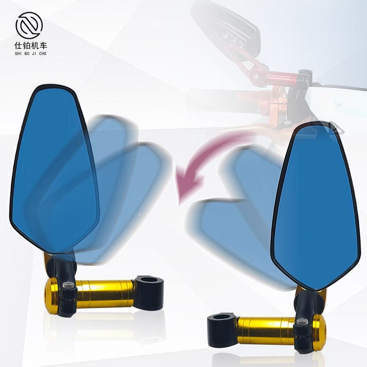 Motorcycle Off-Road Vehicle Modified Universal Folding Mirror Mount Reflective Mirror Cnc Aluminum Alloy Rearview Mirror