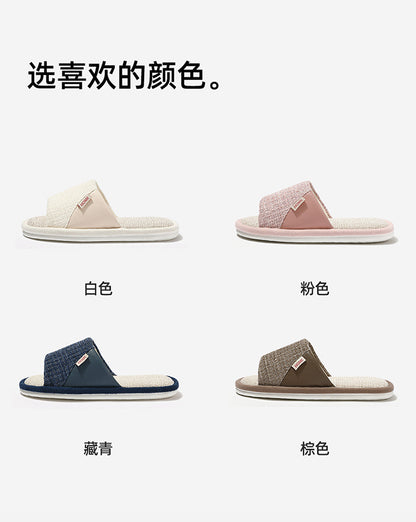 Linen Slippers for Men 2025 New Summer Indoor Home Soft-Soled Non-Slip Breathable Deodorant Cotton and Linen Slippers for Men