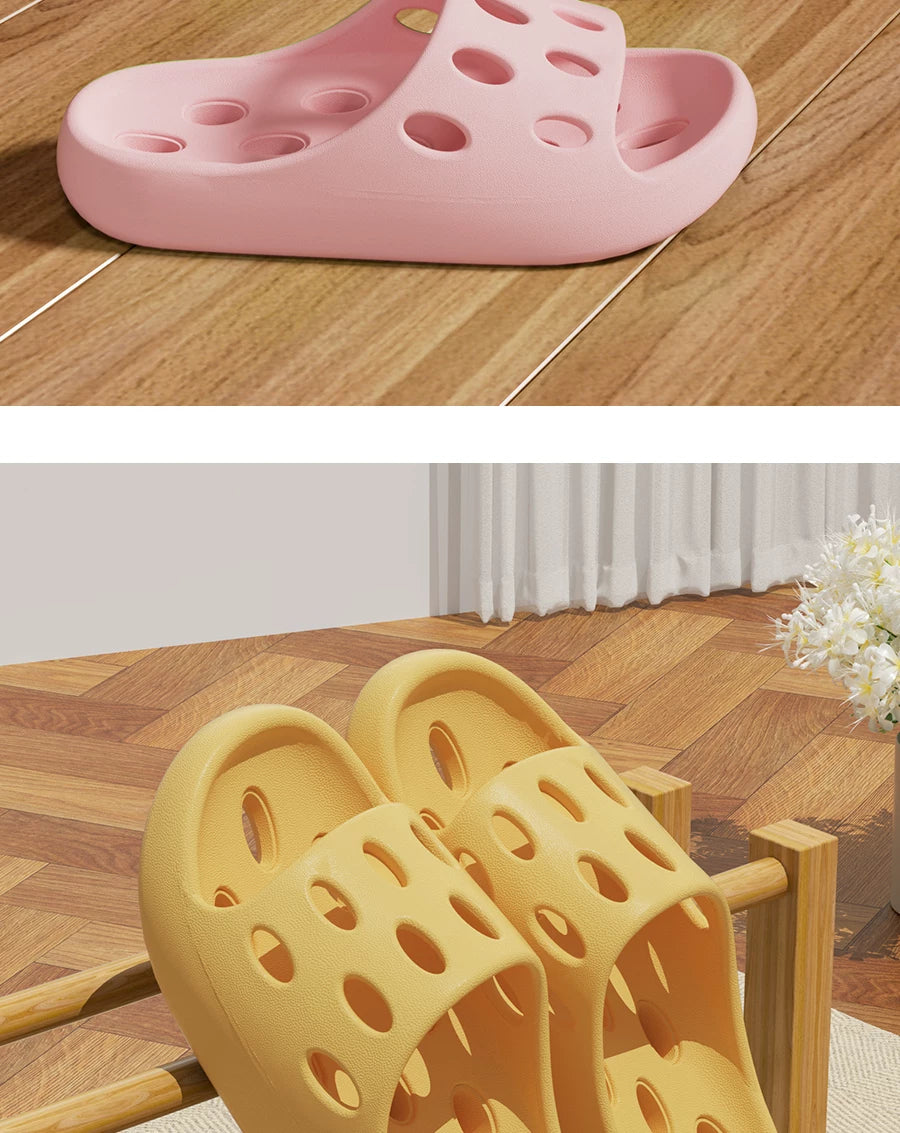 Bathroom Slippers Women's Bath Non-slip Summer 2025 New Leaky Hollow Quick-drying Indoor plus size Slippers for Men