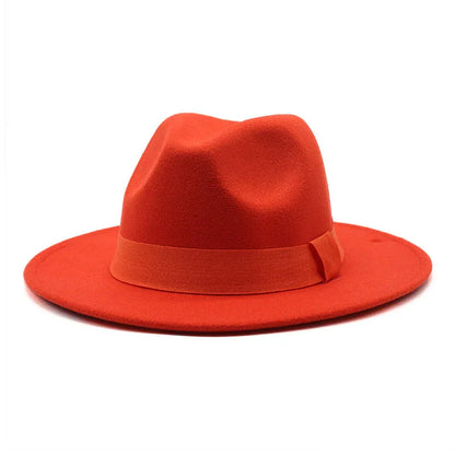 2023 New Hot Wide Brim Felt Fedora Hats With Bee Ribbon Autumn Winter Wedding Party Trilby Hat Men Gentleman Jazz Hats 56-58CM