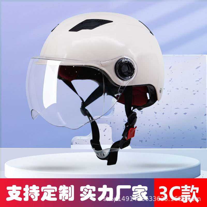 Diwolf wholesale 3C certification men's and women's battery car summer riding sunscreen four seasons with half helmet electric car helmet