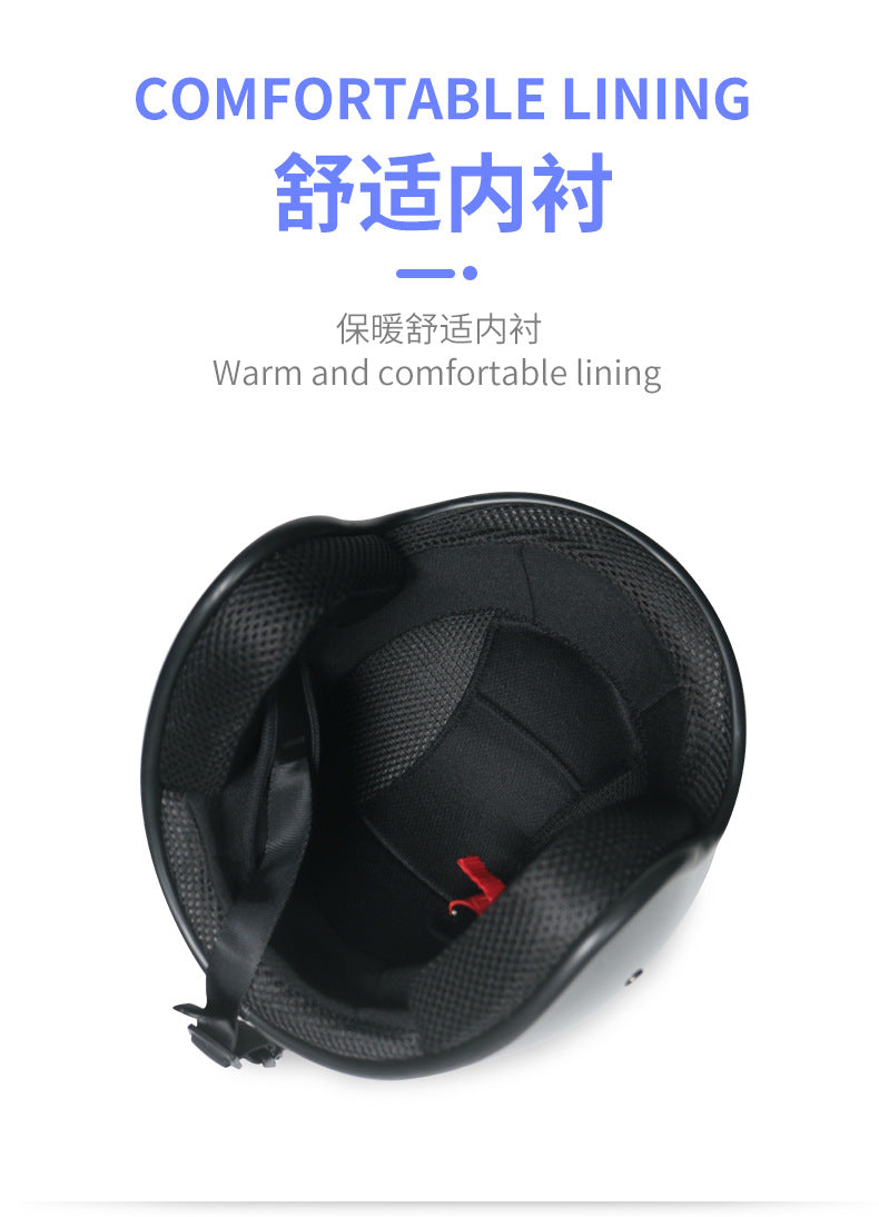 Cross-border retro helmet personality men's and women's leather helmet electric car helmet 3/4 summer helmet half helmet scooter four seasons universal