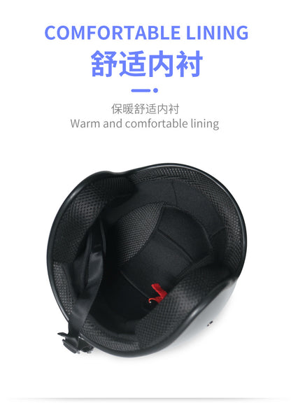 Cross-border retro helmet personality men's and women's leather helmet electric car helmet 3/4 summer helmet half helmet scooter four seasons universal