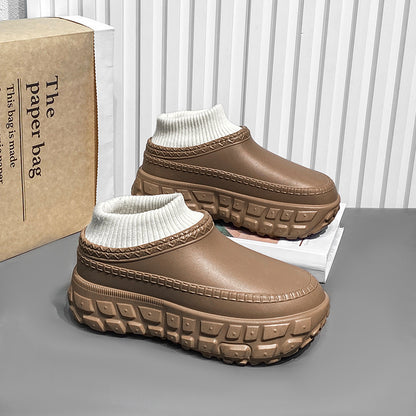 Winter Cross-Border Thick-Soled Cotton Slippers for Couples with Tire Soles, Warm Socks and Shoes for Men, Cotton Tow