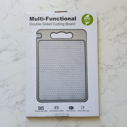 New in stock Amazon Explosions 3D Pattern Stainless Steel Cutting Board Titanium Cutting Board 304 Double-sided Cutting Board
