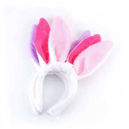 Led Light-Up Plush Bunny Ears Headband for Kids with Light-Up Hair Clip Decoration for Party Performance Props Styling