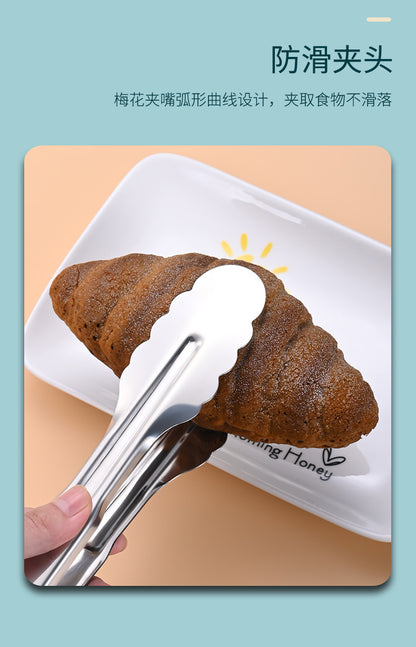 Stainless Steel Food Clip Kitchen Anti-scalding Bread Clip Outdoor Barbecue Clip Buffet Steak Food Clip