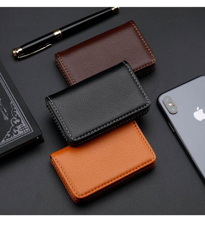 In-Stock Wholesale Pu Business Card Holder, Business Card Case, Business Card Wallet, Company Gift, Faux Leather