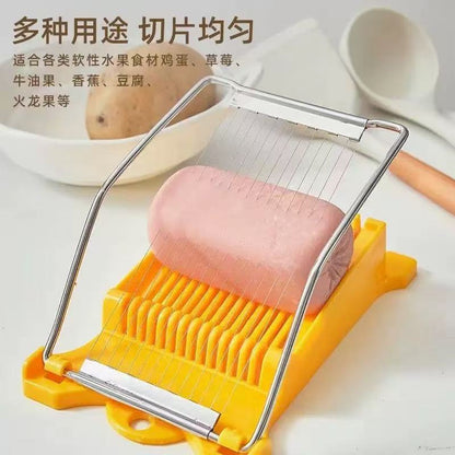 10-Line Lunch Meat Slicer Household Fruit Vegetable Cutter Kitchen Egg Ham Potato Stainless Steel Wire Slicer