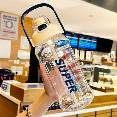 Large-Capacity Sports Water Cup Internet Celebrity Fitness High-Temperature-Resistant Plastic Cup Extra-Large Water Kettle Portable Straw Cup