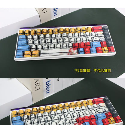 Gundam Comic Hundred Mixed Lamp Key Cap Original Height 136 Key Full Set Classic Simple Mechanical Keyboard Key Cap Key Meow