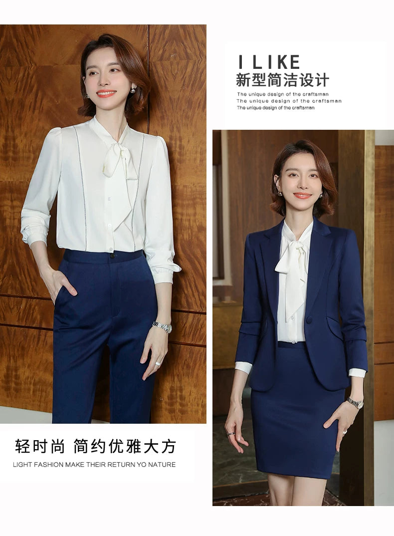 2023 autumn and winter professional style suit female manager professional attire temperament goddess fan sense suit suit pink small suit