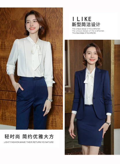 2023 autumn and winter professional style suit female manager professional attire temperament goddess fan sense suit suit pink small suit