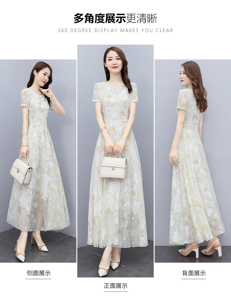 2022 Summer New Bohemian Long Dress to Ankle Chiffon dress Super Long Seaside Holiday Beach Dress for Women