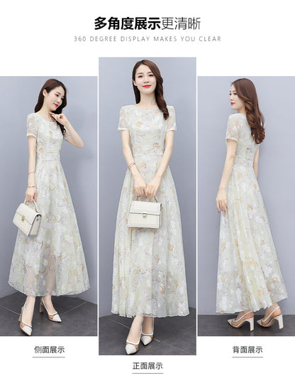 2022 Summer New Bohemian Long Dress to Ankle Chiffon dress Super Long Seaside Holiday Beach Dress for Women
