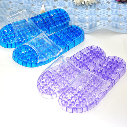 Couple Bathroom Slippers Men's Summer Non-slip Home Indoor Bathing Women's Sandals Thick Bottom Massage Leakage Home Shoes