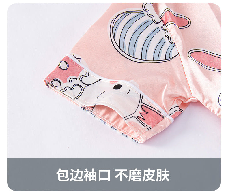 Children's Home Suit Summer Thin Boys and Girls Short-sleeved Cropped Pants Air-conditioning Suit 3-8 Children's Pajamas