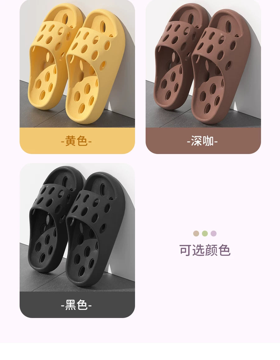 Bathroom Slippers Women's Bath Non-slip Summer 2025 New Leaky Hollow Quick-drying Indoor plus size Slippers for Men