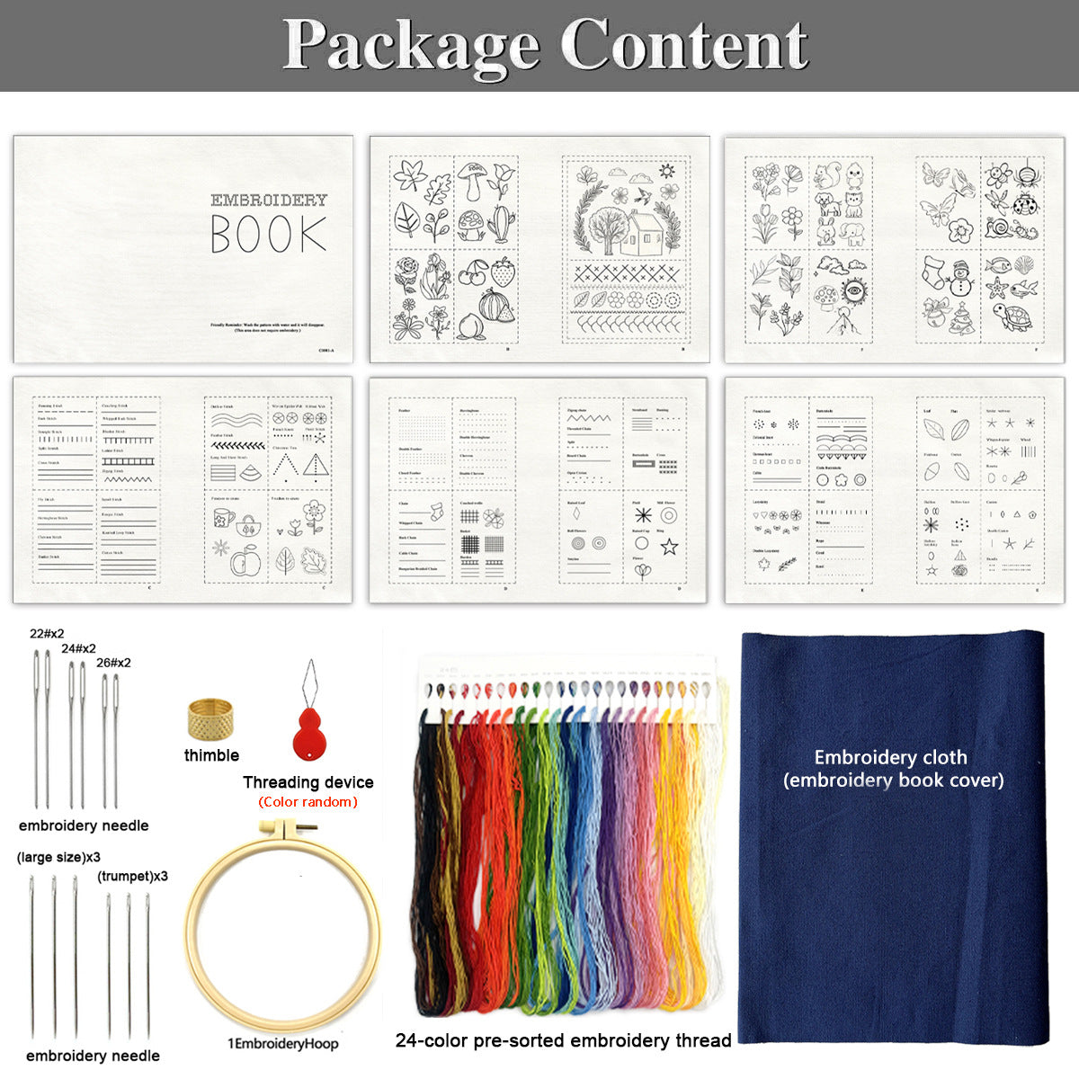 Cross-Border Popular Original Stitchbook Needlework Handmade Embroidery Needlework DIY Embroidery Book Embroidery Material Kit
