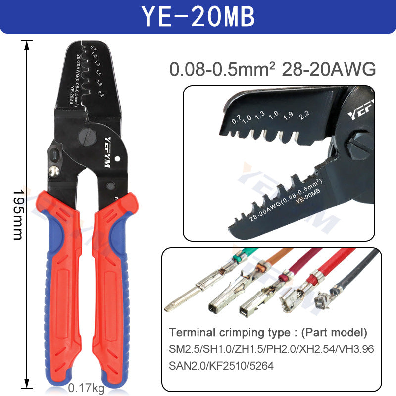 SH1.0/ZH1.5/PH2.0/XH2.54/SM2.54 DuPont crimping pliers small terminal crimping pliers YEFYM