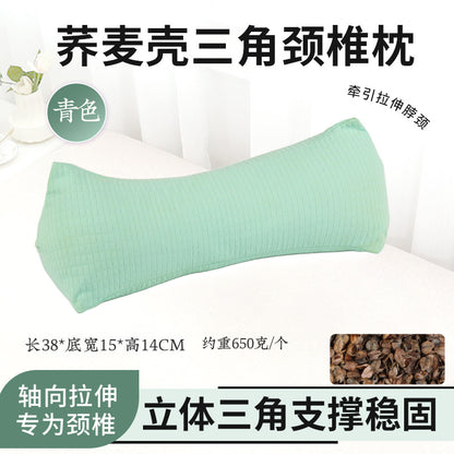 Cervical Spine Pillow Buckwheat Skin Pillow Sleeping Triangle Massage Pillow to Aid Sleep Hard Single Physiotherapy Neck Protection Buckwheat Triangle Pillow