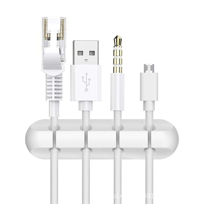 New desktop charging data cable holder multi-port creative storage wire silicone cable organizer hub