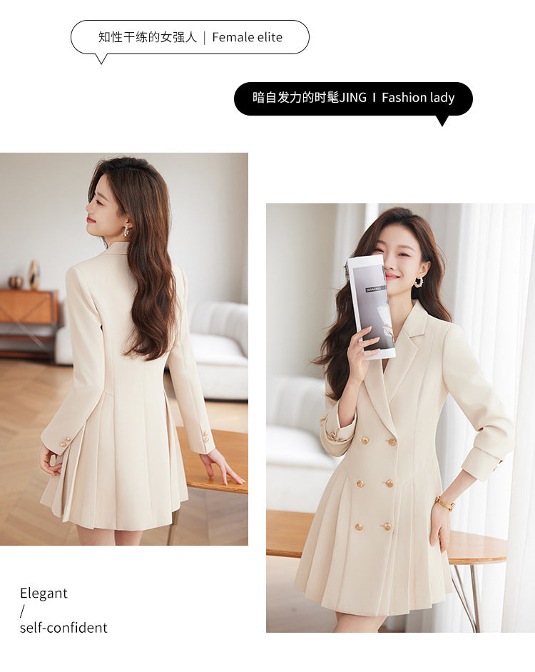 High-grade suit dress women's spring and autumn 2024 New elegant waist-tight small beauty salon professional work clothes
