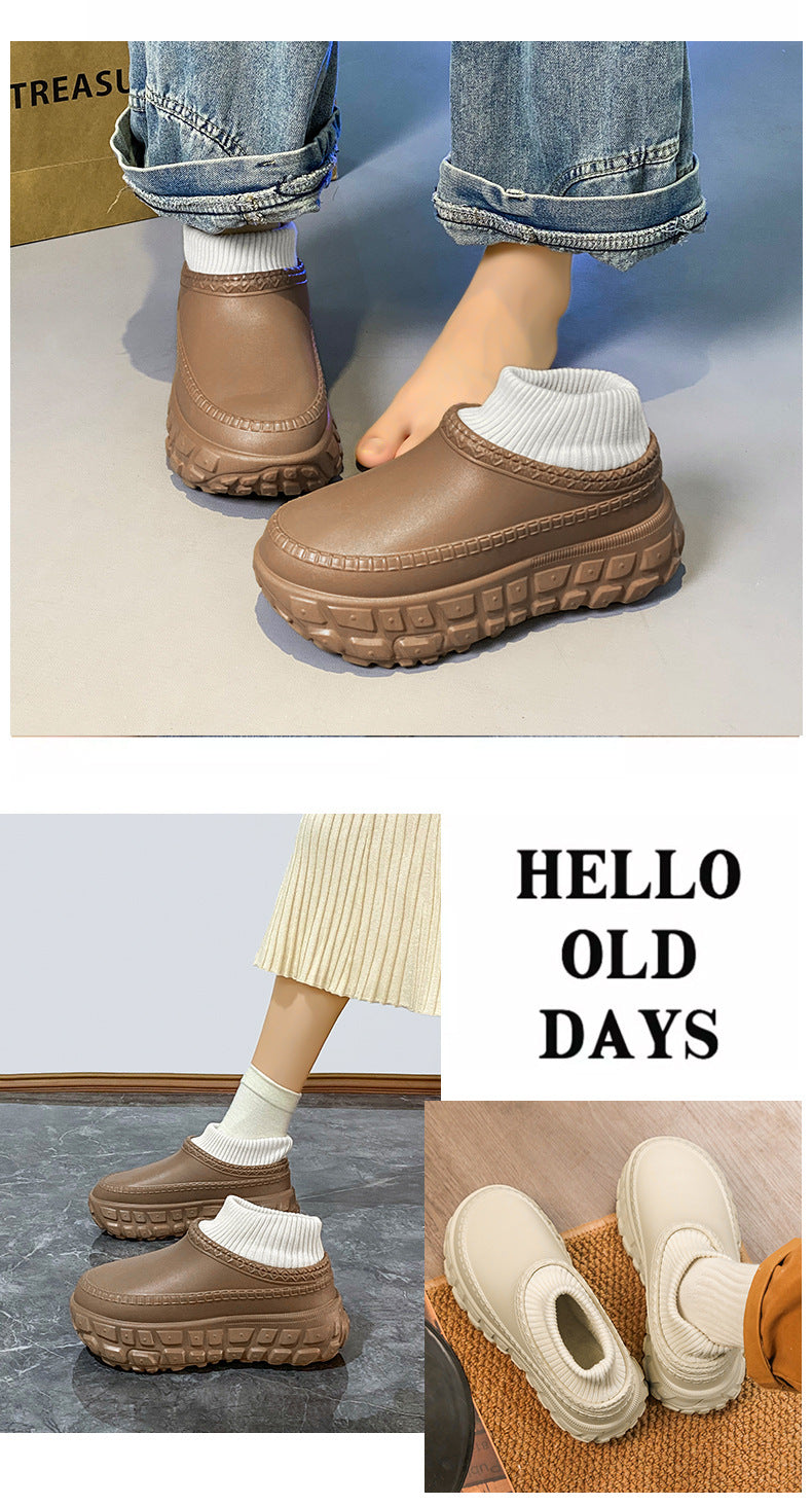 Winter Cross-Border Thick-Soled Cotton Slippers for Couples with Tire Soles, Warm Socks and Shoes for Men, Cotton Tow